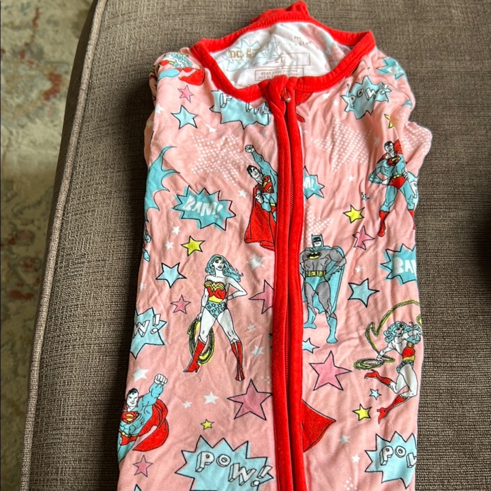 DC Comics Sleep Sacks Red and Pink Pajamas little sleepers